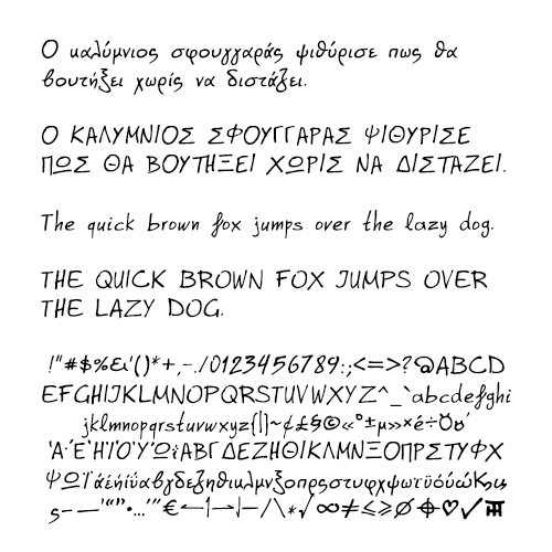 font specimen